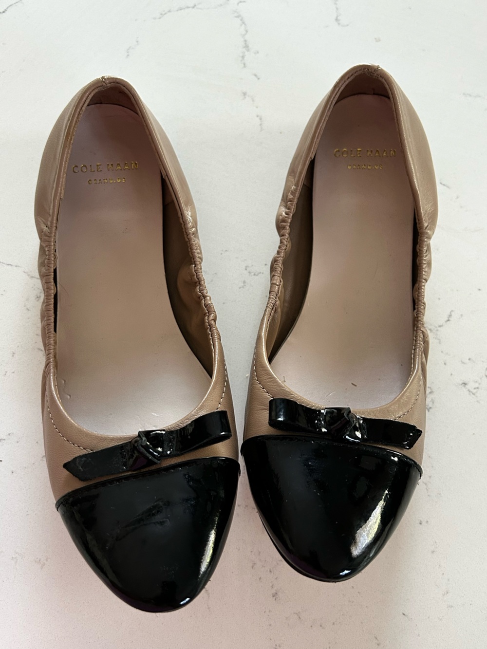 Cole Haan grand os ballet flats 2 toned tan and black size 6